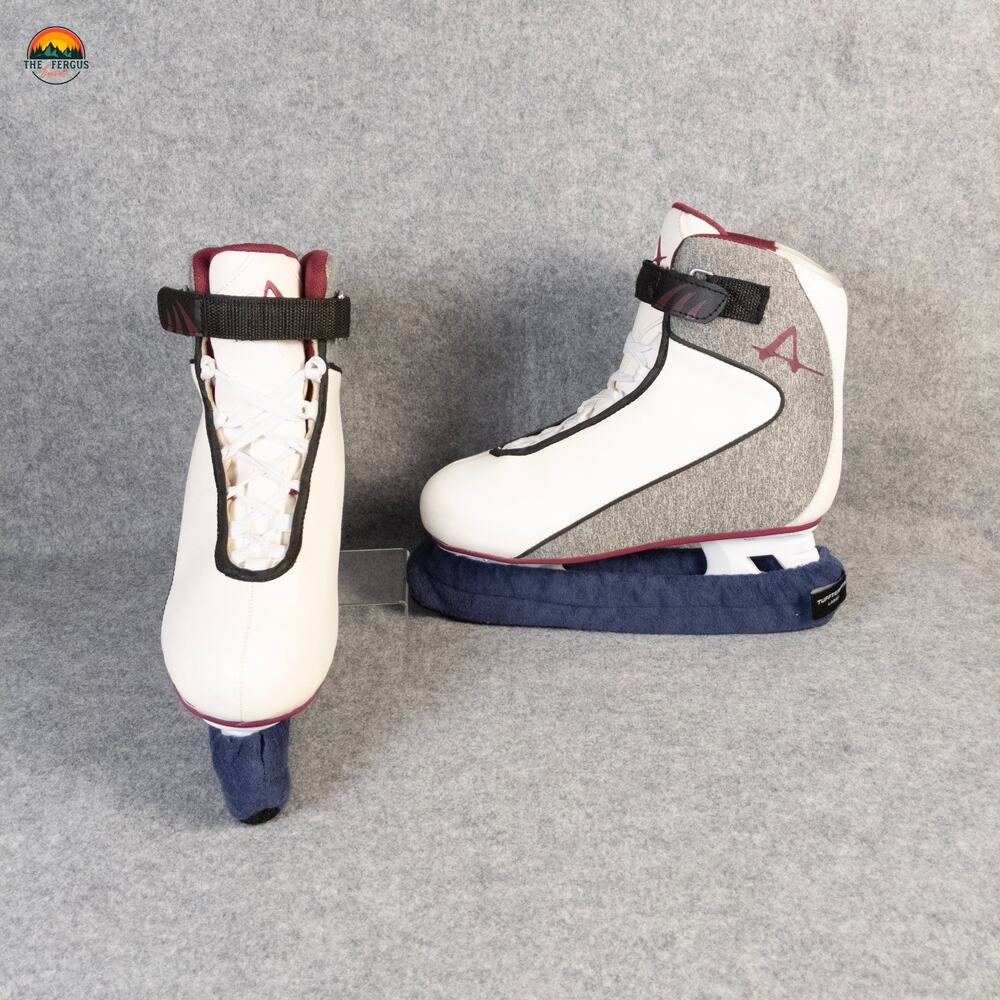 American Athletic Shoe Soft Boot Ice Hockey Skates White Gray Women's Size 10